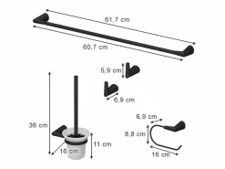 Vicco Accesorios De Wc|Set de accesorios de baño 16x6.9x8.8 tauri