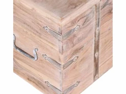 vidaxl Baúl Y Arcón|Set de baúl de almacenamiento de madera de acacia 2 unidades