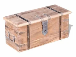 Baúl Y Arcón|Set de baúl de almacenamiento de madera de acacia 2 unidades ES100114