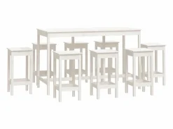 Set de bar 9 piezas madera maciza de pino^vidaxl Hot