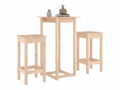 vidaxl Set de bar 3 piezas madera maciza de pino Color natural claro Sale