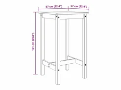 Set de bar 5 piezas madera maciza de pino^vidaxl Discount