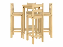 Set de bar 5 piezas madera maciza de pino^vidaxl Discount