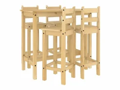 Set de bar 5 piezas madera maciza de pino^vidaxl New