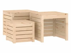 vidaxl Set de cajas de jardín 3 piezas madera maciza de pino Color natural claro Online