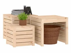 vidaxl Set de cajas de jardín 3 piezas madera maciza de pino Color natural claro Online