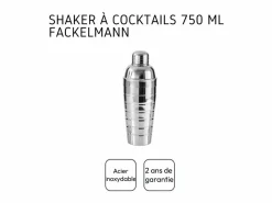 Set de cóctel inox 750 ml con dosificador doble cara 2/4 cl y 3 cucharas-pajitas de 18 cm^Fackelmann Outlet
