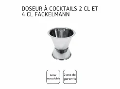 Set de cóctel inox 750 ml con dosificador doble cara 2/4 cl y 3 cucharas-pajitas de 18 cm^Fackelmann Outlet