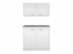 TuHome Set de Cocina Zurich, con Mueble Inferior y Superior Blanco Discount