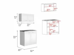 TuHome Set de Cocina Zurich, con Mueble Inferior y Superior Blanco Discount