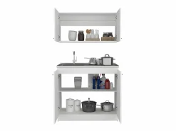 TuHome Set de Cocina Zurich, con Mueble Inferior y Superior Blanco Discount