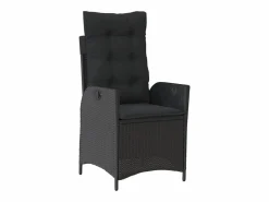 Clicnbuy Set de comedor de jardín 7 piezas y cojines ratán sintético Negro New