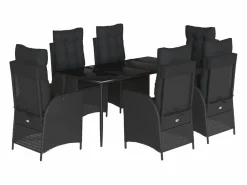 Clicnbuy Comedores De Jardín|Set de comedor de jardín 7 piezas y cojines ratán sintético