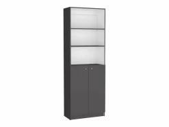 TuHome Set de estanteria de oficina home de 3 piezas en melamina con estantes y 2 puertas , 180.6 cm X 188.4 cm X 29.9 cm , Multicolor Clearance