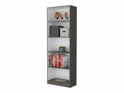 TuHome Set de estanteria de oficina home de 3 piezas en melamina con estantes y 2 puertas , 180.6 cm X 188.4 cm X 29.9 cm , Multicolor Clearance