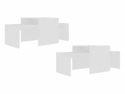 Clicnbuy Set de mesas de centro madera contrachapada 100x48x40 cm Blanco Online