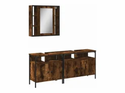 vidaxl Set de muebles baño 3 pzas madera contrachapada roble ahumado Marru00f3n Sale