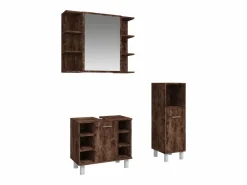 vidaxl Conjunto De Baño|Set de muebles baño 3 pzas madera contrachapada roble ahumado