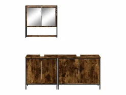 vidaxl Estantería Sobre Inodoro|Set de muebles baño 3 pzas madera contrachapada roble ahumado