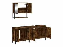 vidaxl Estantería Sobre Inodoro|Set de muebles baño 3 pzas madera contrachapada roble ahumado