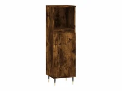 vidaxl Set de muebles baño 3 pzas madera contrachapada roble ahumado Marru00f3n Outlet