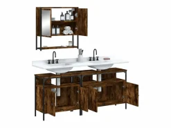 vidaxl Estantería Sobre Inodoro|Set de muebles baño 3 pzas madera contrachapada roble ahumado