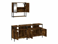 vidaxl Estantería Sobre Inodoro|Set de muebles baño 3 pzas madera contrachapada roble ahumado