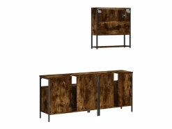 vidaxl Estantería Sobre Inodoro|Set de muebles baño 3 pzas madera contrachapada roble ahumado