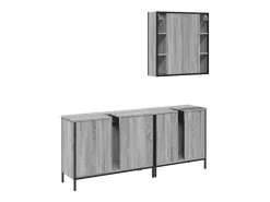 Set de muebles de baño 3 pzas madera contrachapada sonoma^vidaxl Sale