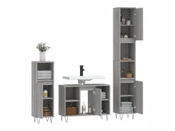 vidaxl Estantería Sobre Inodoro|Set de muebles de baño 3 pzas madera contrachapada sonoma