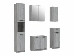 Set de muebles de baño 5 pzas madera contrachapada sonoma^vidaxl Discount