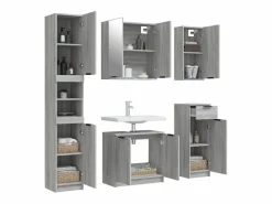 Set de muebles de baño 5 pzas madera contrachapada sonoma^vidaxl Discount