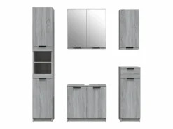 Set de muebles de baño 5 pzas madera contrachapada sonoma^vidaxl Discount
