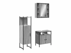 vidaxl Set de muebles de baño 3 pzas madera contrachapada sonoma Gris Best
