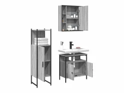 vidaxl Set de muebles de baño 3 pzas madera contrachapada sonoma Gris Best