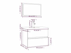 vidaxl Set de muebles de baño madera contrachapada color roble ahumado Marru00f3n Sale