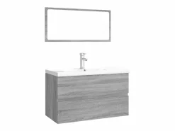 Set de muebles de baño madera contrachapada Sonoma^vidaxl