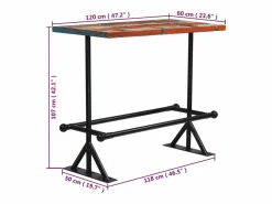 vidaxl Mesa Alta|Set de muebles de bar 5 pzas madera maciza reciclada