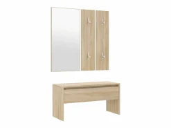 vidaxl Banco Y Pie De Cama|Banco Y Pie De Cama|Set de muebles de recibidor madera contrachapada roble Sonoma