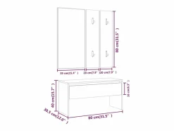vidaxl Banco Y Pie De Cama|Banco Y Pie De Cama|Set de muebles de recibidor madera contrachapada roble Sonoma
