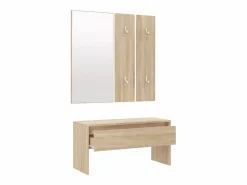 vidaxl Banco Y Pie De Cama|Banco Y Pie De Cama|Set de muebles de recibidor madera contrachapada roble Sonoma