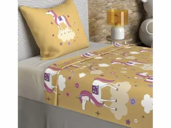 Soleil d'ocre Set de sábanas 180x290 cm LISOcornios s, 100% algodón 57 hilos/cm2 Amarillo Best