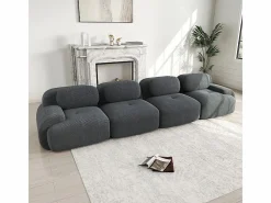 Set de Sofá Modular de Pana Acanalada: Pouf - 92.5x75x44cm -^DripeX New