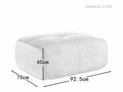 DripeX Sofá Modular|Set de Sofá Modular de Pana Acanalada: Pouf - 92.5x75x44cm -