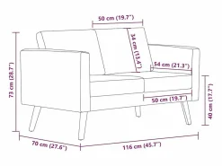 vidaxl Conjunto Sofás|Set de sofás de 2 y 3 plazas de tela oscuro