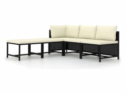 Set de sofás de jardín 5 pzas y cojines ratán sintético^vidaxl Discount