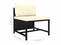 Set de sofás de jardín 5 pzas y cojines ratán sintético^vidaxl Discount