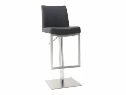 Miliboo Set de 2 taburetes de cocina regulables s con acero cromado KYLE Negro Online