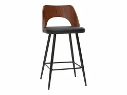 Miliboo Set de 2 taburetes de cocina de diseño negro y nogal 66,5 cm FALCOM Marru00f3n New