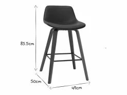 Set de 2 taburetes de cocina de diseño y nogal 65 cm NONIE^Miliboo Discount